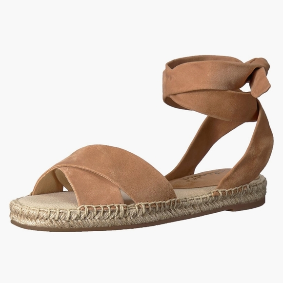 Splendid Tereza Tan Suede Leather Lace-up Espadrille Sandals -8 - Picture 7 of 9